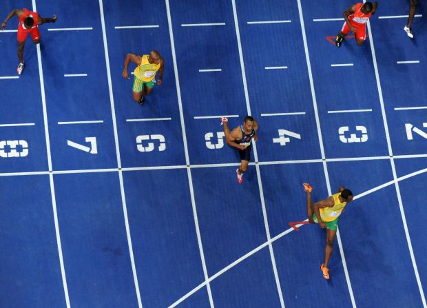 Bolt left Gay trailing in second place at the 2009 World Athletics Championships in Berlin when the Jamaican set a new world record of 9.58 seconds for the 100m.