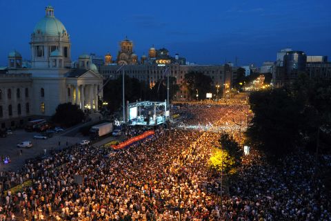 After Djokovic won Wimbledon, tens of thousands of people lined the streets of the Serbian capital Belgrade to welcome their hero home.