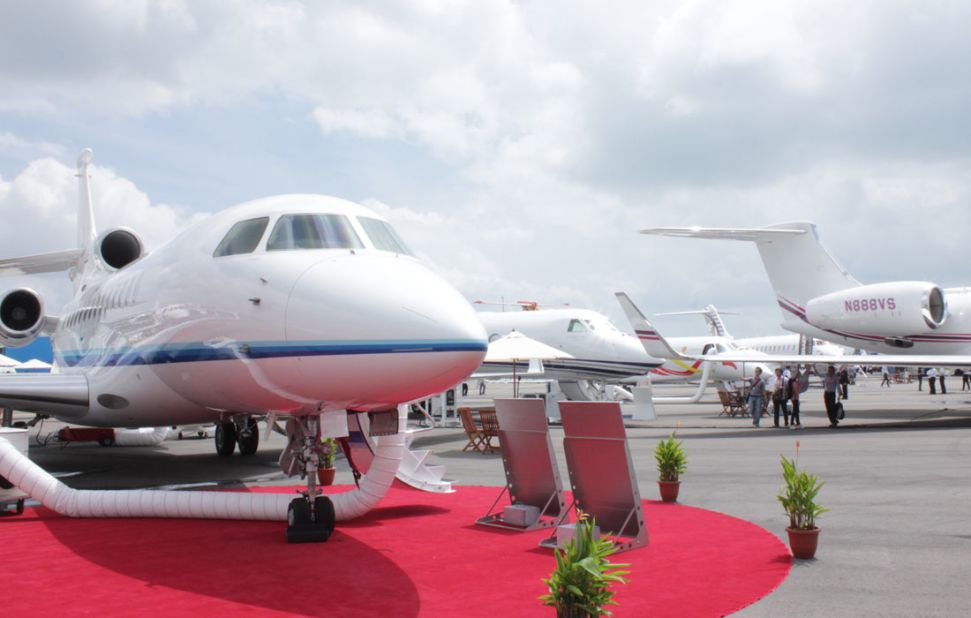 Red carpet treatment for the private jets and their possible future owners at the Singapore Airshow.