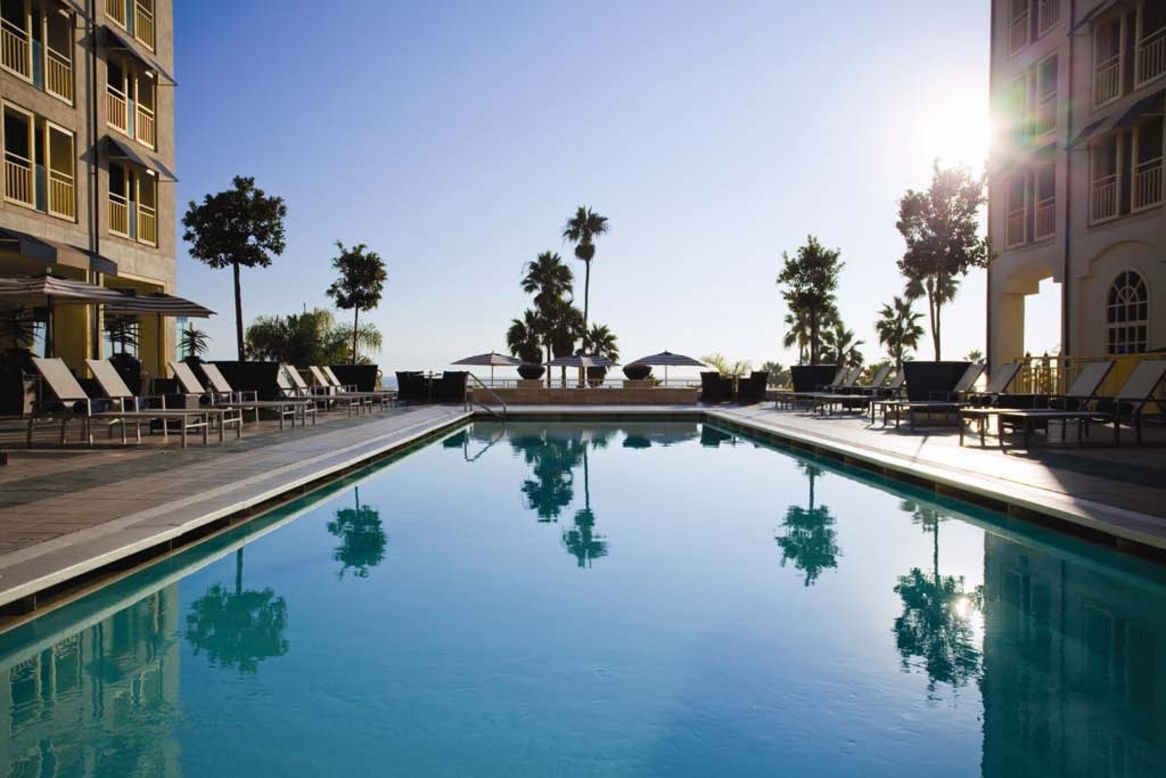Restore your tranquility by the oceanfront pool at Loews Santa Monica Beach Hotel.