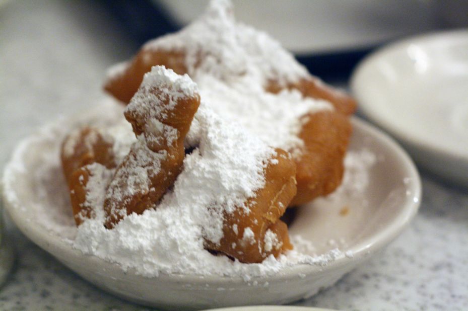 It's time to party, with Mardi Gras celebrations under way in New Orleans. So go ahead and start working on a strong foundation of greasy deliciousness such as these beignets at Cafe du Monde. 