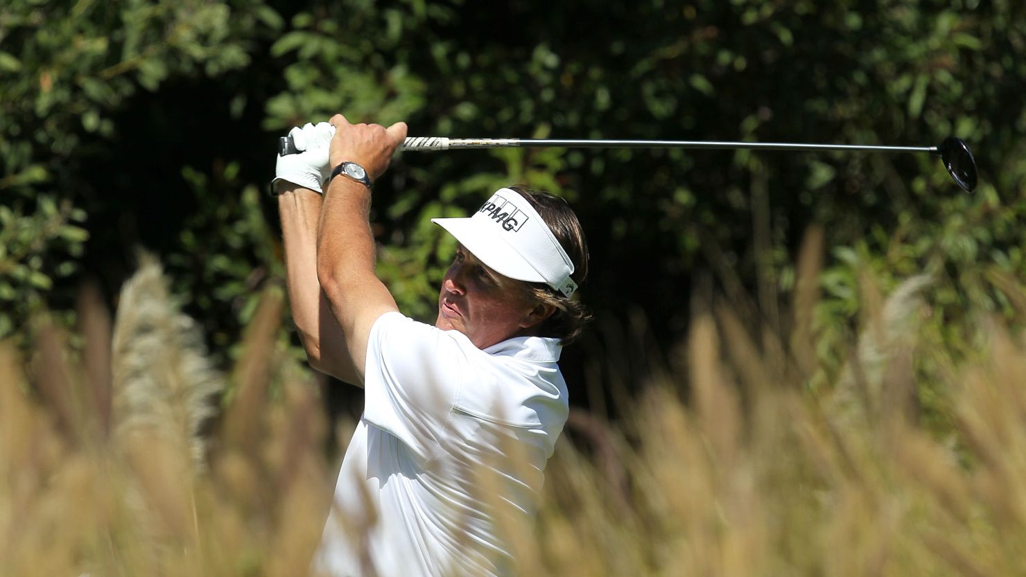 Phil Mickelson had more of a mixed day on day two of the Northern Trust Open but remains top of the leaderboard. 