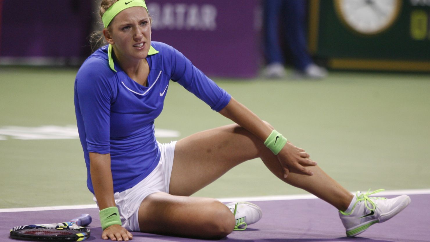 Victoria Azarenka was troubled by her ankle on her way to winning last week's Qatar Open.