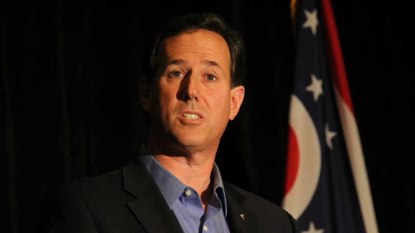 GOP presidential candidate Rick Santorum challenged policy on prenatal testing at an appearance in Ohio Saturday.