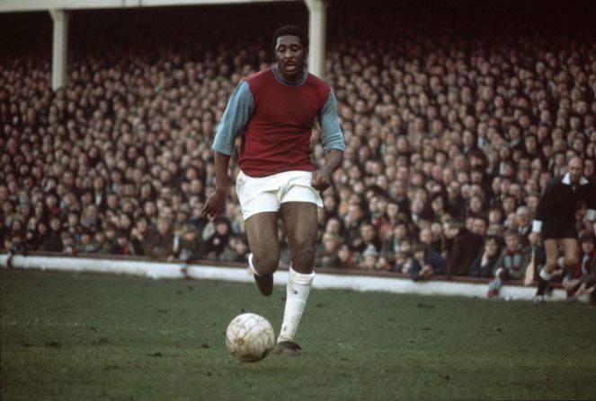 Bermuda-born Clyde Best, pictured here in 1972, became the first black player to establish himself in the English top flight with London club West Ham United.