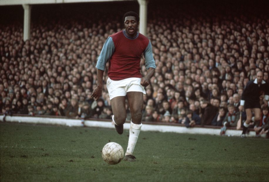Bermuda-born Clyde Best, pictured here in 1972, became the first black player to establish himself in the English top flight with London club West Ham United.
