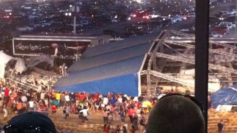 iReporter Agnes Schade captured this photo after wind caused a stage to collapse at the Indiana State Fair in  August  2011.