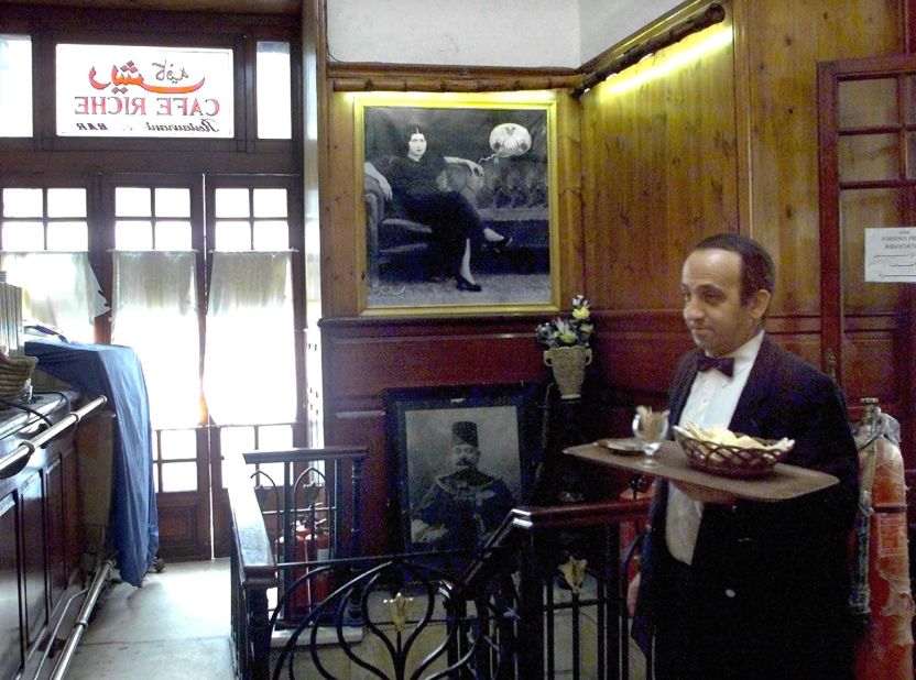 The historic Cafe Riche in downtown Cairo has long been a popular haunt for Egyptian thinkers young and old.
