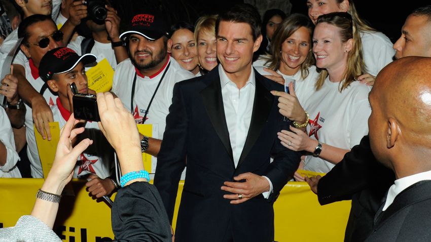 Tom Cruise attends the 'Mission: Impossible - Ghost Protocol' premiere on December 7, 2011 in Dubai.