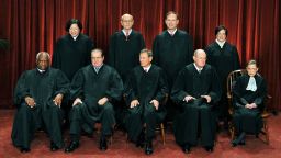 	The Justices of the US Supreme Court sit for their official photograph on October 8, 2010 at the Supreme Court in Washington, DC. Front row (L-R): Associate Justice Clarence Thomas, Associate Justice Antonin Scalia, Chief Justice John G. Roberts, Associate Justice Anthony M. Kennedy and Associate Justice Ruth Bader Ginsburg. Back Row (L-R): Associate Justice Sonia Sotomayor, Associate Justice Stephen Breyer, Associate Justice Samuel Alito Jr. and Associate Justice Elena Kagan. AFP PHOTO / TIM SLOAN (Photo credit should read TIM SLOAN/AFP/Getty Images) 