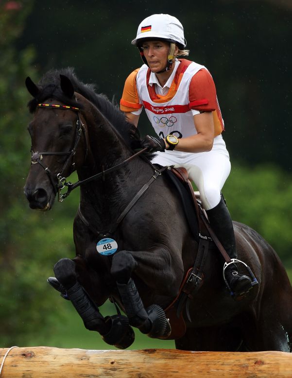 Equestrian rider Ingrid Klimke won the gold medal at the 2008 Beijing Olympics as part of the German three-day eventing team.  