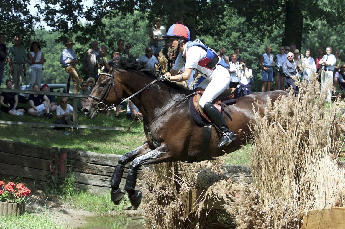 Klimke competing in a cross-country equestrian event in 2001. 