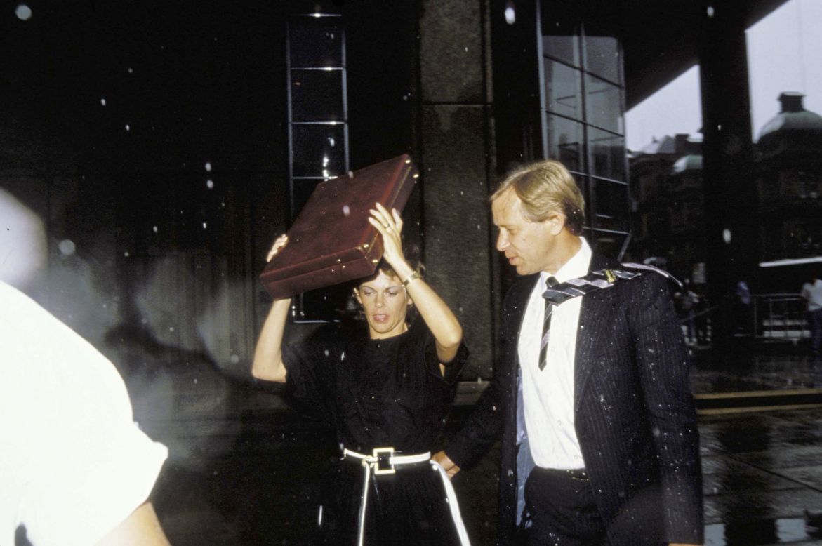 Lindy and Michael Chamberlain enter a Sydney court in January 1987. Lindy was sentenced to life in jail in 1982 for her daughter's murder, a conviction that was later quashed.