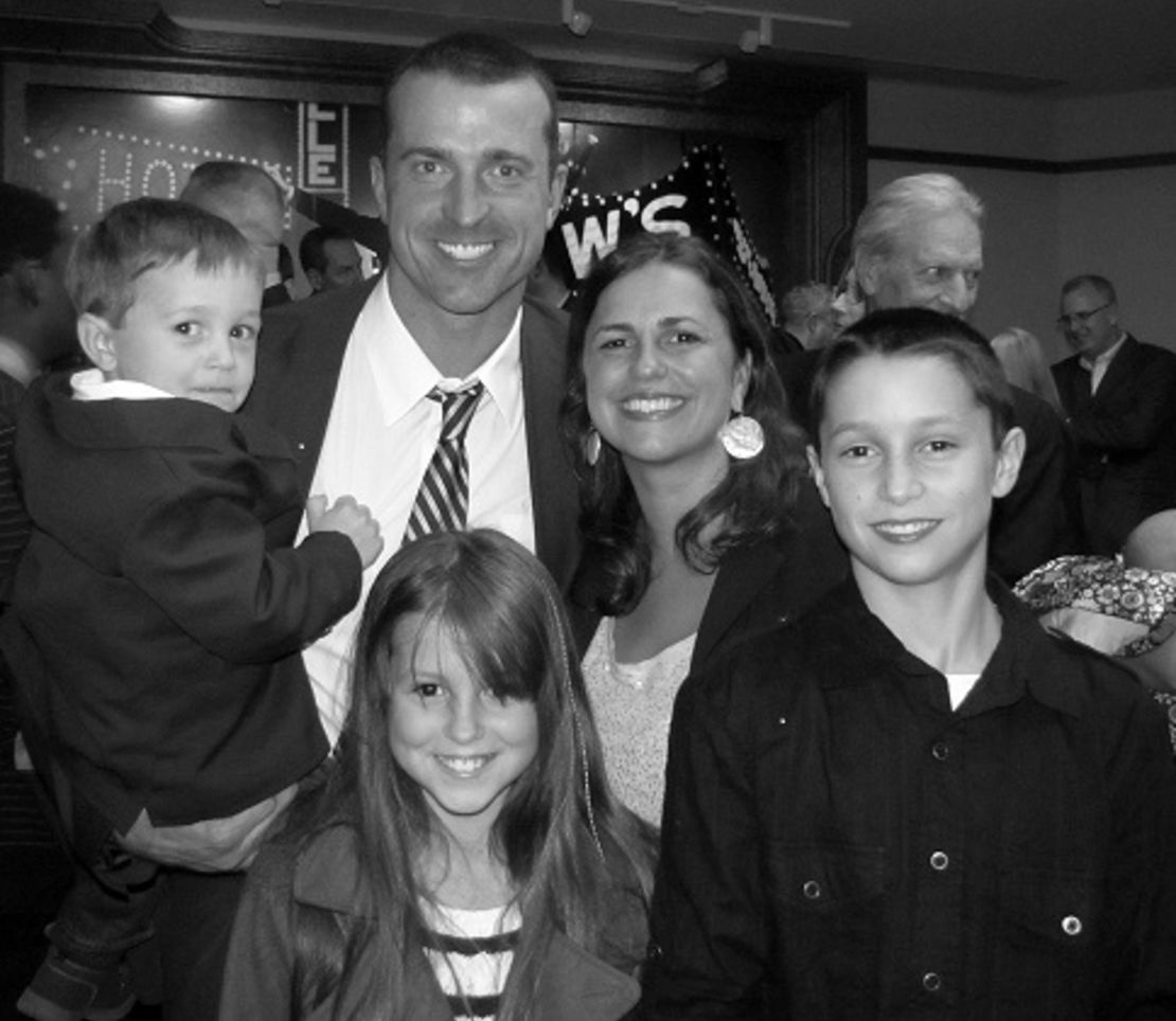 Herren is shown with his wife of 14 years, Heather, and their three children.