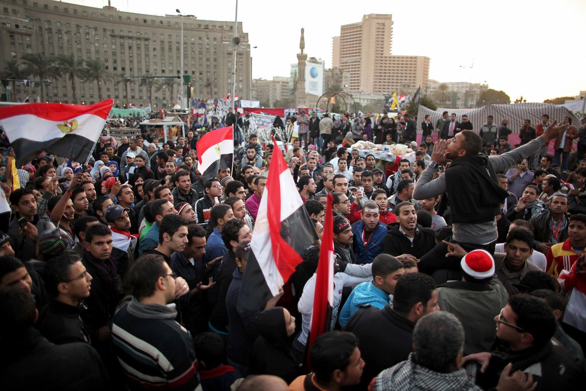 But in downtown Tahrir Square, protesters have been too busy creating the news to watch it unfold on televison.