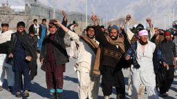 Afghan demonstrators shout anti-US slogans during a protest against Quran desecration in Kabul on February 24, 2012.