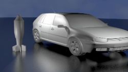 Animation comparing a Tulpan shell and a compact car 