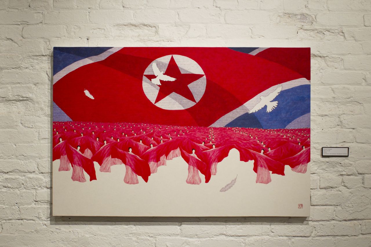 "Mass Game" depicts a trademark image of North Korea, where thousands participate in exercises of unity and patriotism. 