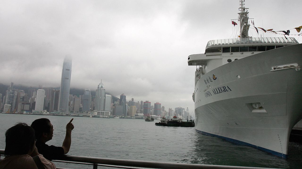 The Costa Allegra berthed in Hong Kong prior to its maiden voyage to Mumbai, India on May 29, 2006.