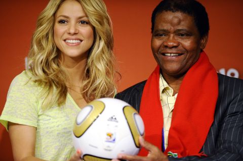 Shabalala with Colombian singer Shakira on the eve of the 2010 football world cup final in South Africa. 