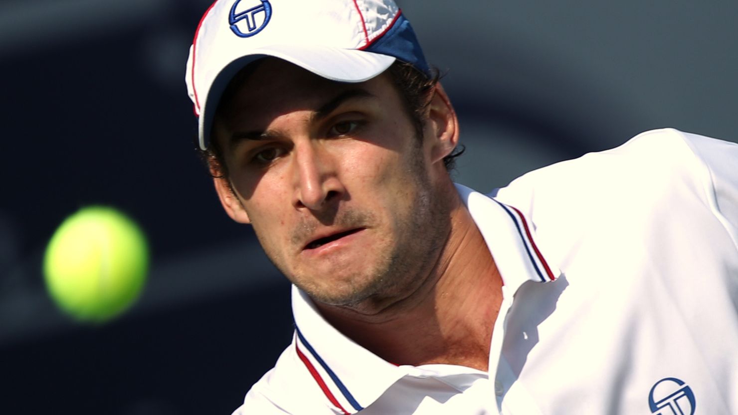 Marko Djokovic, pictured, was watched by brother Novak during his first round defeat in Dubai.
