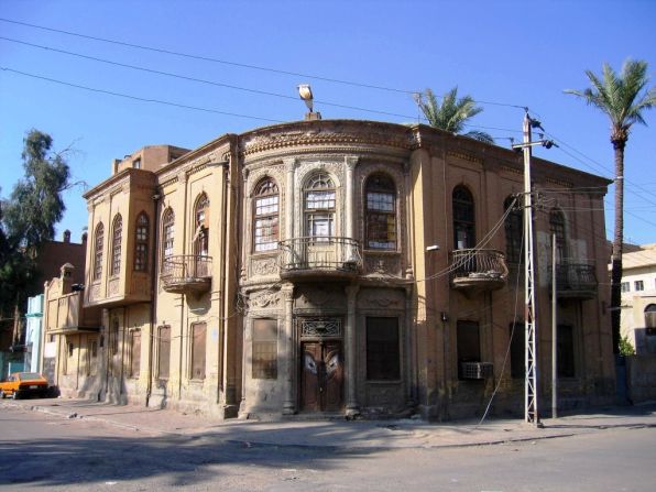 An ornate but faded 1930s house in the Aywadhiya neighborhood of Baghdad, photographed in 2011.