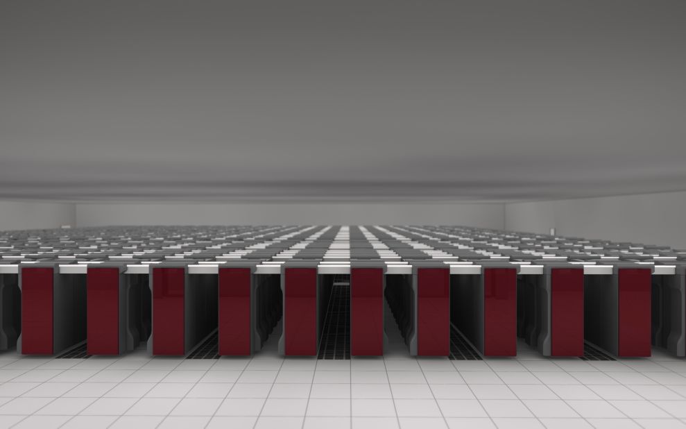 Fujitsu's K Computer, housed at the RIKEN institute in Japan, clocks in at 10 petaflops. It was the fastest in the world from June to November 2011.<br /><br />The supercomputer draws almost 10 megawatts of power — about the same as 10,000 suburban homes.<br />