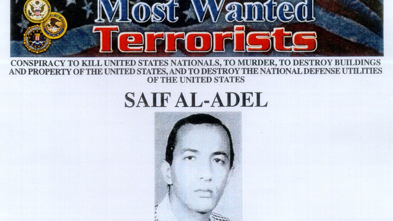 "Most Wanted Terrorist" poster of Saif al-Adel released by the FBI on October 10, 2001.