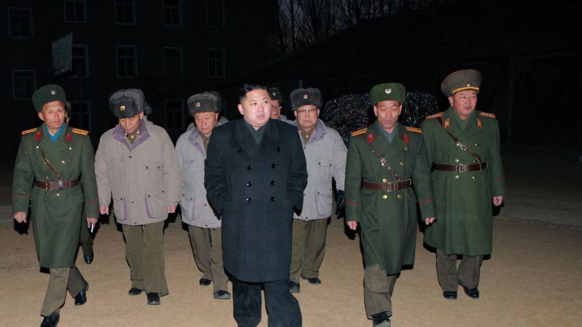 This undated handout picture released from North Korea's official Korean Central News Agency on February 9, 2012 shows North Korean leader Kim Jong Un (C) inspecting  the Command of Large Combined Unit 324 of the Korean People's Army at undisclosed place in North Korea.   AFP PHOTO / KCNA via KNS   ---EDITORS NOTE--- RESTRICTED TO EDITORIAL USE - MANDATORY CREDIT "AFP PHOTO / KCNA VIA KNS" - NO MARKETING NO ADVERTISING CAMPAIGNS - DISTRIBUTED AS A SERVICE TO CLIENTS (Photo credit should read KNS/AFP/Getty Images)