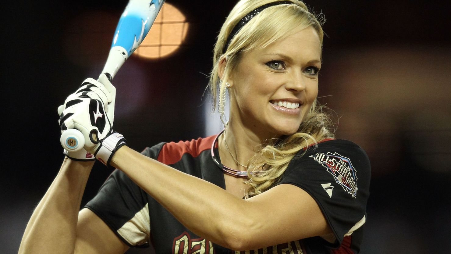 Jennie Finch warms up during the 2011 Taco Bell All-Star Legends & Celebrity Softball Game in Phoenix, Arizona.
