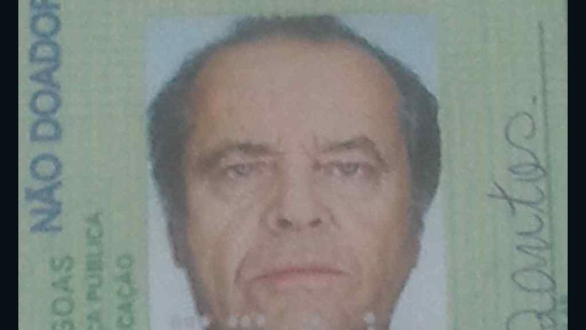 Brazilian Civil Police arrested a man after he attempted to open a bank account using fake documents with actor Jack Nicholson's photo on it.