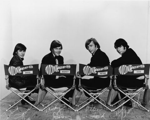 The Monkees pose for an early 1970s promotional portrait. 