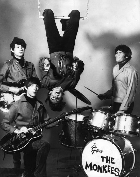 Jones hangs from a trapeze in 1967. Though the TV show was never a huge ratings hit, its knockabout, Marx Brothers-style comedy -- inspired, to an extent, by the loopier sequences in the Beatles' "A Hard Day's Night" -- gained fans and followers, reigniting the band's popularity when MTV reran the show in the mid-'80s.
