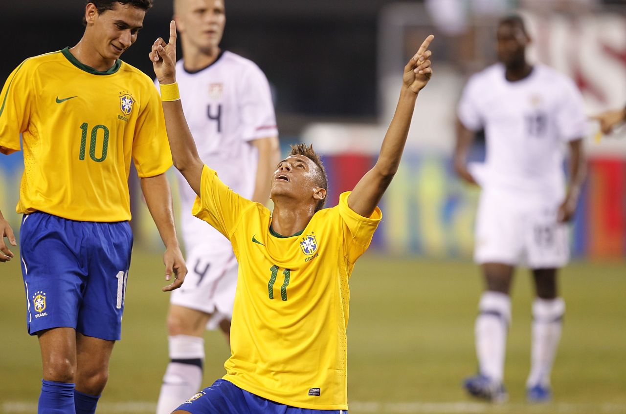 Neymar made his debut for the Brazil national team in August 2010 against the U.S. in New Jersey. The 18-year-old marked his first match for the five-time world champions with a goal in Brazil's 2-0 win.
