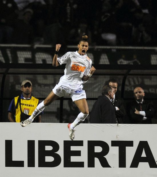 Neymar played a crucial role in Santos' Copa Libertadores triumph in 2011. After a goalless first leg against Uruguayan side Penarol, Neymar scored and was named man of the match in Santos' 2-1 second-leg win. It was the first time Santos had been crowned South American champions since the legendary Pele was playing for the team during the 1960s.