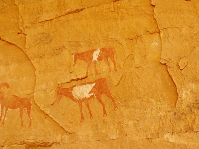 Cave paintings dating from 12,000 B.C. to A.D. 100 dot the mountains across Acacus.