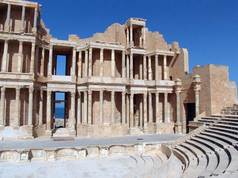 Sabratha was a Phoenician trading post that was rebuilt by the Romans in the 2nd and 3rd centuries A.D. Its most renowned feature is the theater, most likely built around 161-92 A.D., according to UNESCO.