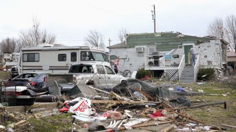 Harrisburg residents continue to clean up after Thursday's tornado.