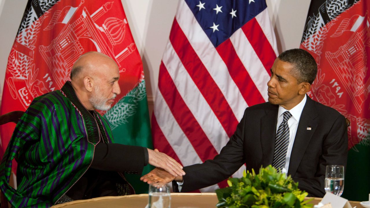 Afghan President Hamid Karzai pictured with U.S. President Barack Obama at the U.N. in September. 
