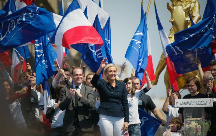 Far-right candidate Marine Le Pen argues against both illegal and legal immigration, and the political integration of Europe and the euro. She goes into the election with protectionist policies for France, and opposes the privatization of the country's post office, which she says will hit rural areas hard.