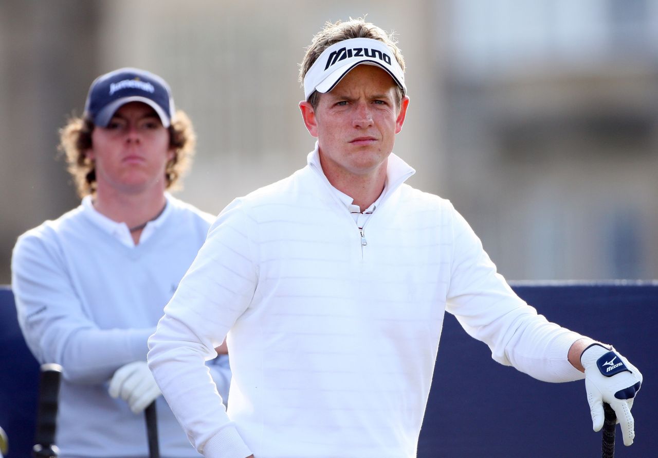 Look behind you! Rory McIlroy and Luke Donald at the Alfred Dunhill Links Championship in 2007 where the Northen Irishman finished third to mark his arrival in the professional ranks.   