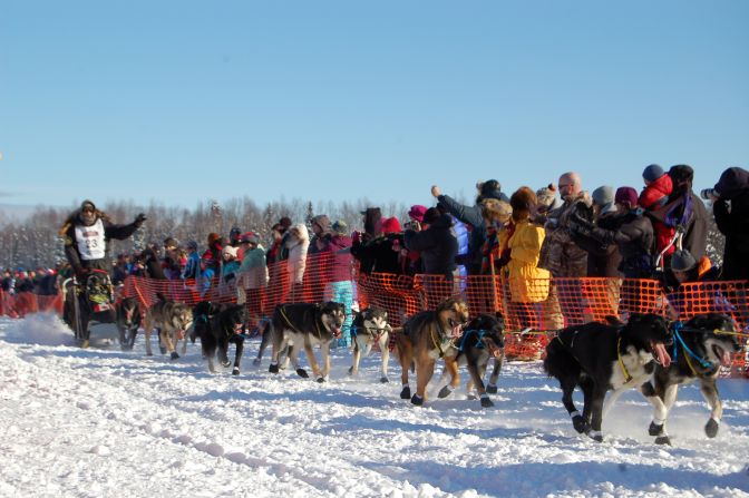 The 2012 Iditarod official start took place in Willow, Alaska, Sunday afternoon under crystal clear blue skies. 