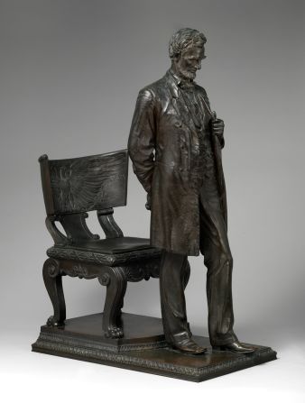 This bronze statue of Abraham Lincoln was recently acquired by the Museum and portrays the President deep in thought.