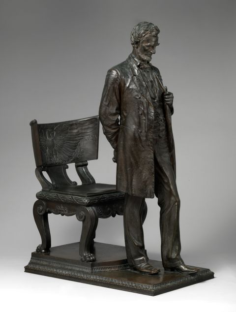 This bronze statue of Abraham Lincoln was recently acquired by the Museum and portrays the President deep in thought. 