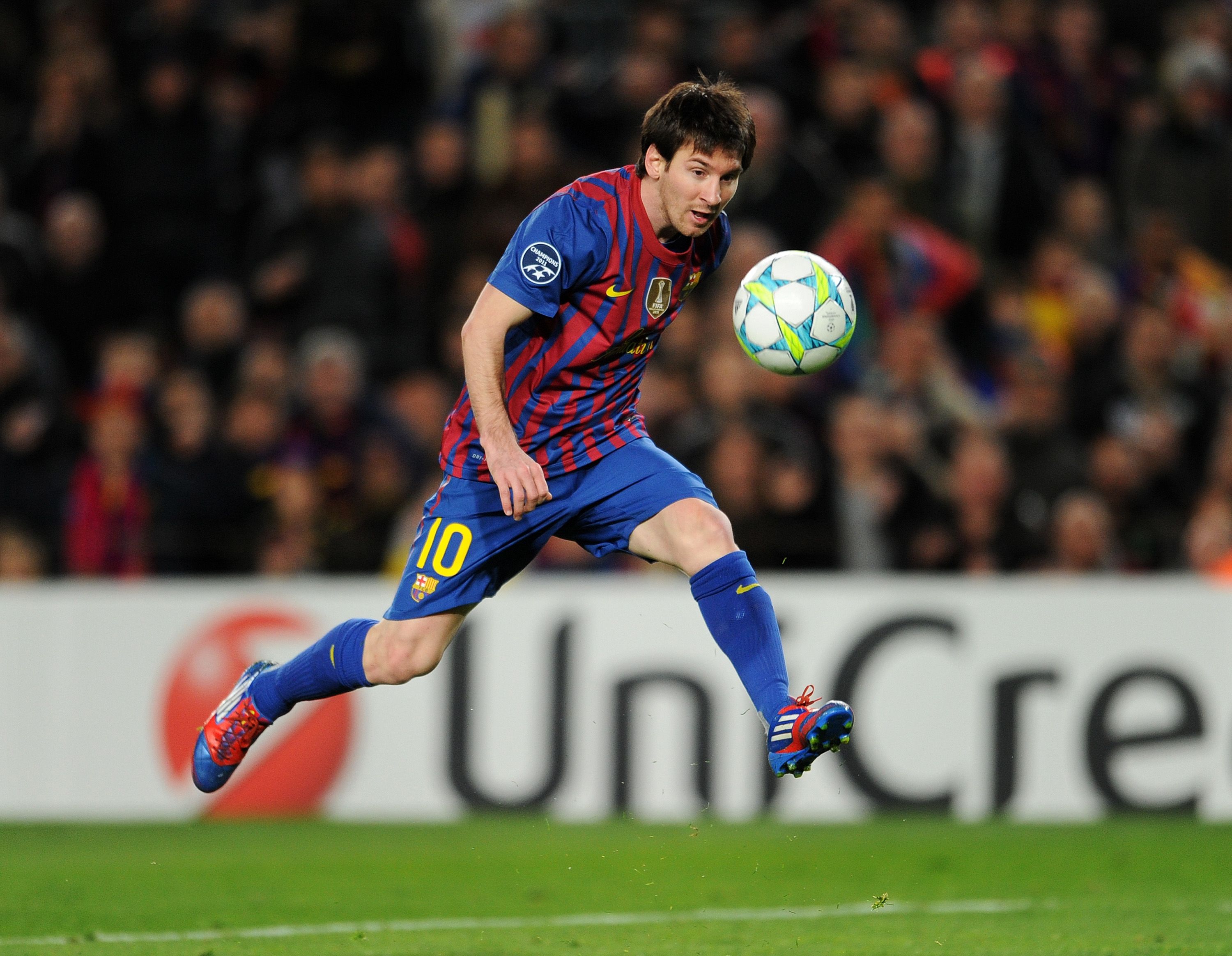 Messi hits record five as Barcelona rout Bayer Leverkusen in Nou Camp 
