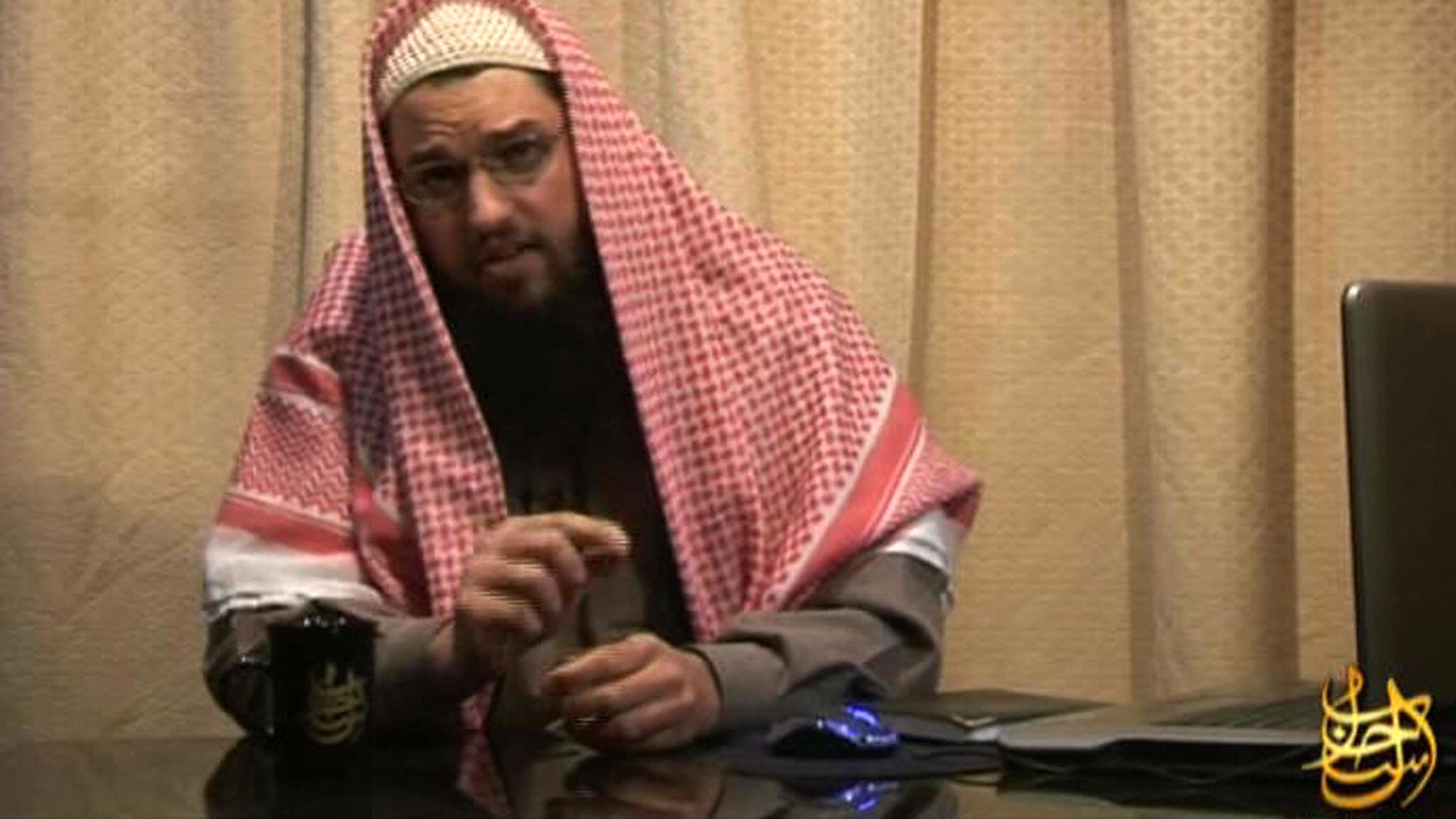 An image grab released by Al-Qaeda-linked media group as-Sahab in 2008 shows Adam Gadahn.