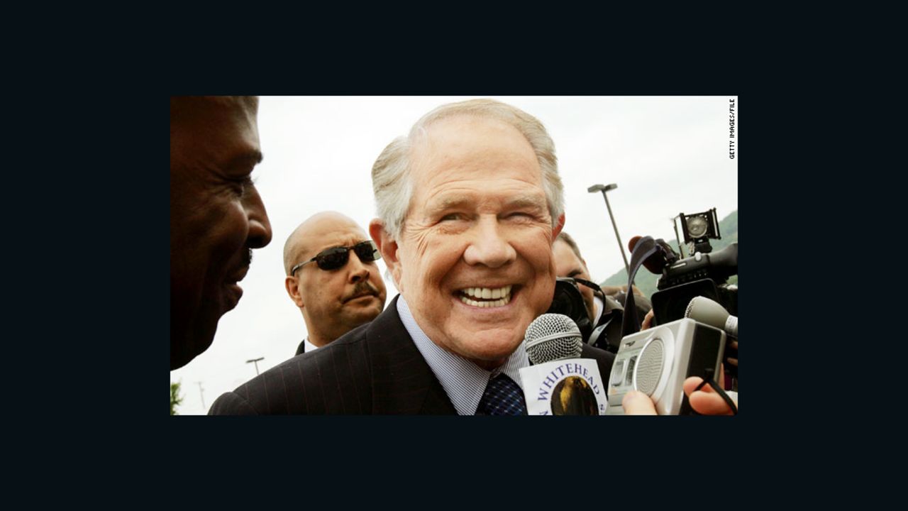 Televangelist Pat Robertson says he'd like a "vomit" button on Facebook to note his displeasure over homosexuality.
