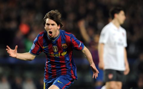 Messi's first four-goal tally in the Champions League came in 2010 as Barca beat Arsenal 4-1 in a quarterfinal second leg.