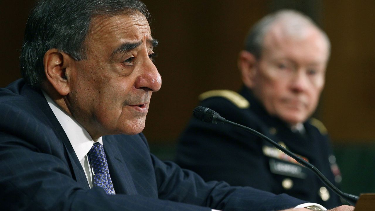 Defense Secretary Leon Panetta speaks yesterday at the Senate Armed Services Committee hearing in Washington, DC.