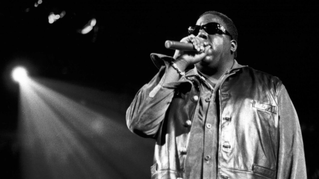 Notorious B.I.G. performs at Madison Square Garden in 1995.